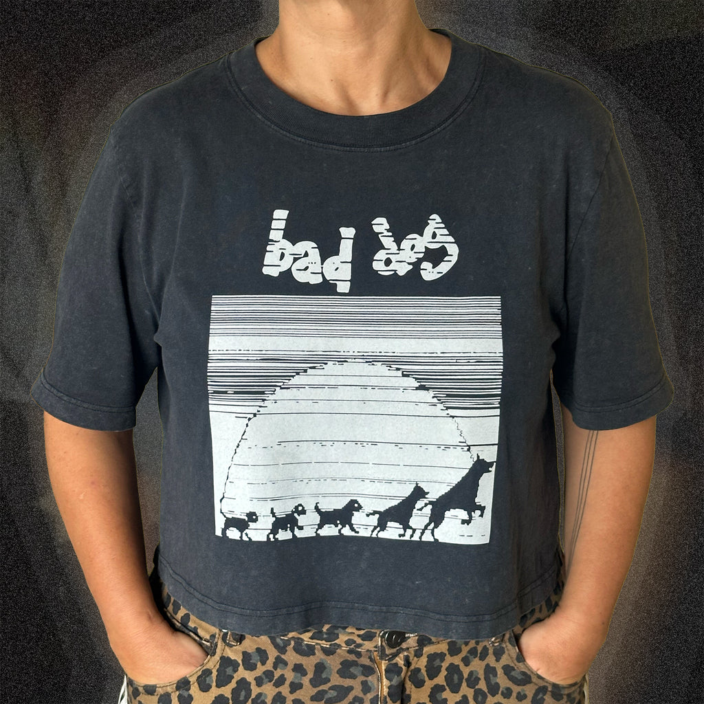 Bad Dog "Loading" Boxy Crop Tee (white screen print)